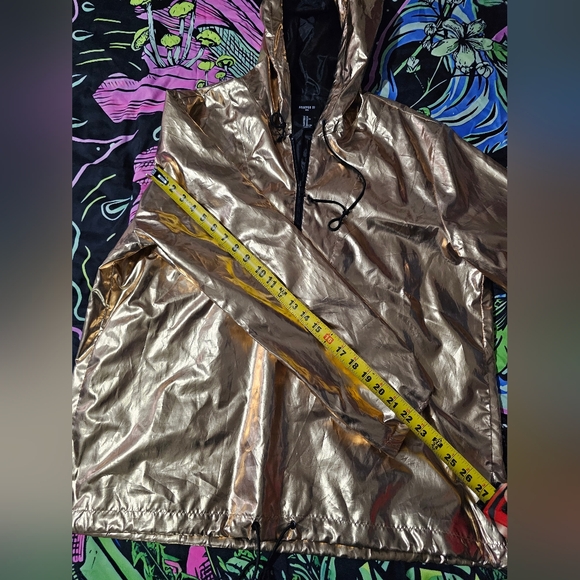 Forever 21, gold metallic windbreaker jacket Size XL - Picture 7 of 15